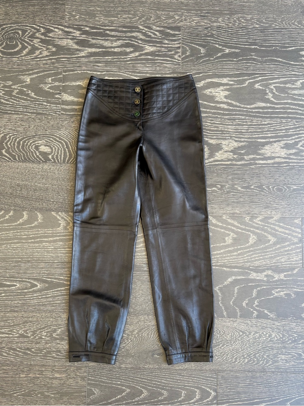 Auth VTG 2005 CHANEL Lambskin Leather Pants